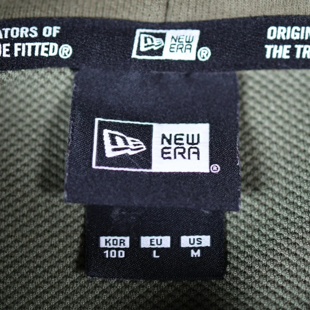 New Era Hoodie Mens Medium Forest Green Baseball Graphic Kangaroo Pocket Western